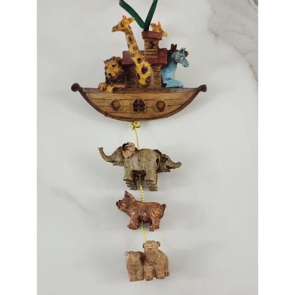 Noah's Ark Christmas Tree Ornament 6" Bear Pig Lion Elephant Giraffe 90s Vintage - Picture 2 of 14